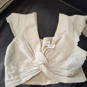 Japra Twist Crop Top Linen